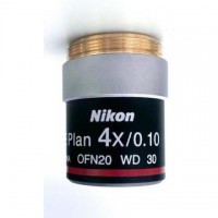 Objetiva  Planacromática  de 4x / 0,10 para Microscópio Nikon Eclipse E200